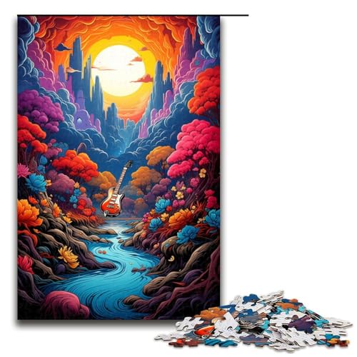 Puzzle für Erwachsene mit 1000 Teilen farbenfrohes psychedelisches Gitarren Puzzle Kunstwerk Geburtstagsgeschenk Wandkunst 75 x 50 cm Puzzle für Erwachsene mit 1000 Teilen farbenfrohes psychedelisches Gitarren Puzzle Kunstwerk Geburtstagsgeschenk Wandkunst 75 x 50 cm von QSYFNBZL