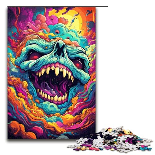 Puzzle für Erwachsene mit 1000 Teilen farbenfrohes psychedelisches Monster Puzzle Kunstwerk Geburtstagsgeschenk Wandkunst 75 x 50 cm Puzzle für Erwachsene mit 1000 Teilen farbenfrohes psychedelisches Monster Puzzle Kunstwerk Geburtstagsgeschenk Wandkunst 75 x 50 cm von QSYFNBZL
