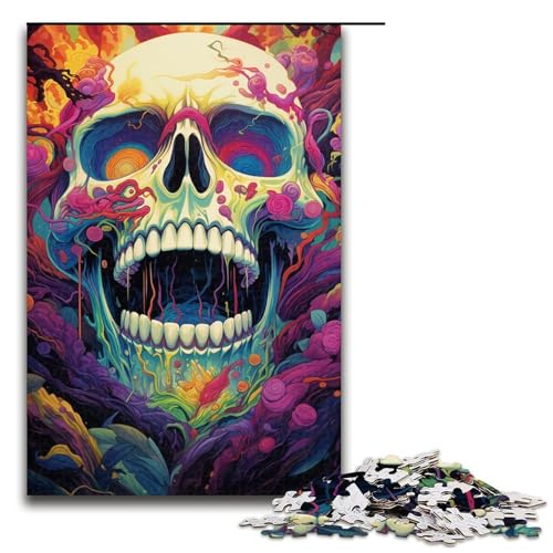 Puzzle für Erwachsene mit 1000 Teilen farbenfrohes psychedelisches Totenkopf Kunst Lernpuzzle Lernspiel für Geburtstag und Weihnachten 75 x 50 cm Puzzle für Erwachsene mit 1000 Teilen farbenfrohes psychedelisches Totenkopf Kunst Lernpuzzle Lernspiel für Geburtstag und Weihnachten 75 x 50 cm von QSYFNBZL