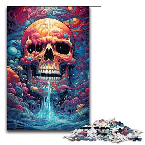 Puzzle für Erwachsene mit 1000 Teilen farbenfrohes psychedelisches Totenkopf Puzzle Lernspiel für Geburtstag und Weihnachten 75 x 50 cm Puzzle für Erwachsene mit 1000 Teilen farbenfrohes psychedelisches Totenkopf Puzzle Lernspiel für Geburtstag und Weihnachten 75 x 50 cm von QSYFNBZL