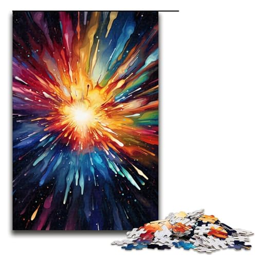 Puzzle für Erwachsene mit 1000 Teilen farbenfrohes psychedelisches Wirbel Puzzle Spiel zum Anfassen 75 x 50 cm von QSYFNBZL