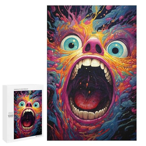 Puzzle für Erwachsene mit 1000 Teilen farbenfrohes psychedelisches böses Monster Puzzle Wanddekoration Stressabbau 75 x 50 cm Puzzle für Erwachsene mit 1000 Teilen farbenfrohes psychedelisches böses Monster Puzzle Wanddekoration Stressabbau 75 x 50 cm von QSYFNBZL