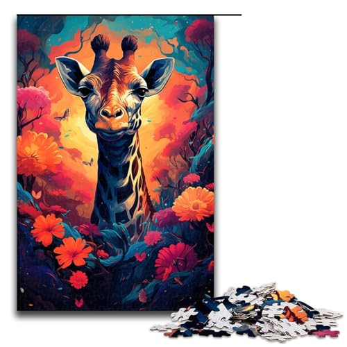Puzzle für Erwachsene mit 1000 Teilen farbenfrohes psychedelisches magisches Giraffen Puzzle praktisches Spiel 75 x 50 cm Puzzle für Erwachsene mit 1000 Teilen farbenfrohes psychedelisches magisches Giraffen Puzzle praktisches Spiel 75 x 50 cm von QSYFNBZL
