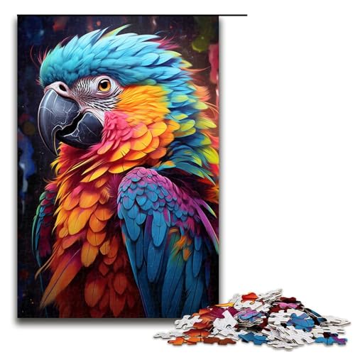 Puzzle für Erwachsene mit 1000 Teilen psychedelisches Gemälde bunter Papagei lustiges Familienpuzzle mit passendem Poster und Quizblatt 75 x 50 cm Puzzle für Erwachsene mit 1000 Teilen psychedelisches Gemälde bunter Papagei lustiges Familienpuzzle mit passendem Poster und Quizblatt 75 x 50 cm von QSYFNBZL