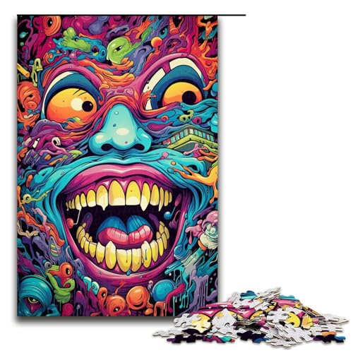 Puzzle für Erwachsene mit 1000 Teilen psychedelisches farbenfrohes Monster zum Dekomprimieren intellektuelles Lernspielzeug Geschenkideen 75 x 50 cm Puzzle für Erwachsene mit 1000 Teilen psychedelisches farbenfrohes Monster zum Dekomprimieren intellektuelles Lernspielzeug Geschenkideen 75 x 50 cm von QSYFNBZL