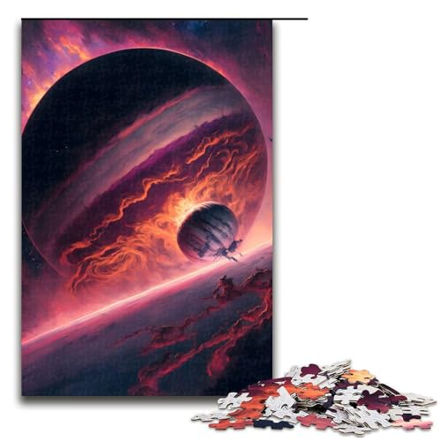 Puzzle für Erwachsene mit 1000 Teilen wunderschöne Weltraumlandschaft Wanddekoration Stressabbau 75 x 50 cm von QSYFNBZL