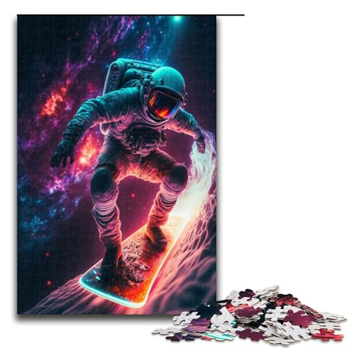 Puzzle mit 1000 Teilen Astronaut auf einem Skateboard für Erwachsene Holzpuzzle Familienspiele 75 x 50 cm Puzzle mit 1000 Teilen Astronaut auf einem Skateboard für Erwachsene Holzpuzzle Familienspiele 75 x 50 cm von QSYFNBZL
