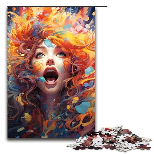 Puzzle mit 1000 Teilen farbenfrohe psychedelische Blumenfrau für Erwachsene Holzpuzzle Familienspiele 75 x 50 cm Puzzle mit 1000 Teilen farbenfrohe psychedelische Blumenfrau für Erwachsene Holzpuzzle Familienspiele 75 x 50 cm von QSYFNBZL