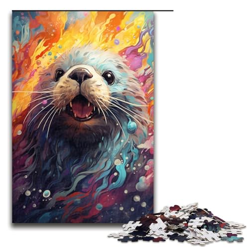 Puzzle mit 1000 Teilen farbenfroher Psychedelischer Seeotter für Erwachsene Holzpuzzle Familienspiele 75 x 50 cm Puzzle mit 1000 Teilen farbenfroher Psychedelischer Seeotter für Erwachsene Holzpuzzle Familienspiele 75 x 50 cm von QSYFNBZL