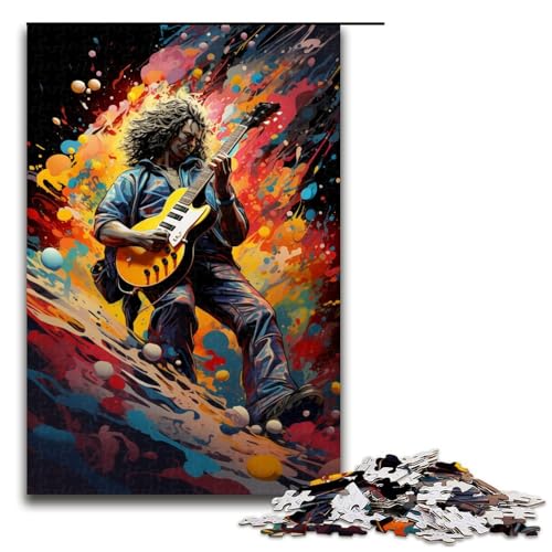 Puzzle mit 1000 Teilen farbenfrohes psychedelisches Gitarrenspiel für Erwachsene Holzpuzzle Familienspiele 75 x 50 cm Puzzle mit 1000 Teilen farbenfrohes psychedelisches Gitarrenspiel für Erwachsene Holzpuzzle Familienspiele 75 x 50 cm von QSYFNBZL