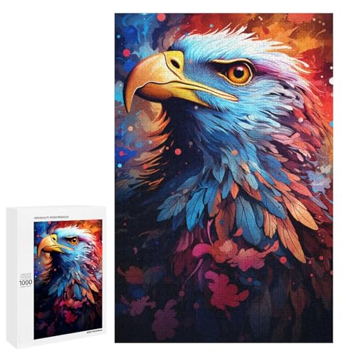Puzzle mit 1000 Teilen farbenfrohes psychedelisches Kunstadler Puzzle für Erwachsene Holz Familienspiel 75 x 50 cm Puzzle mit 1000 Teilen farbenfrohes psychedelisches Kunstadler Puzzle für Erwachsene Holz Familienspiel 75 x 50 cm von QSYFNBZL