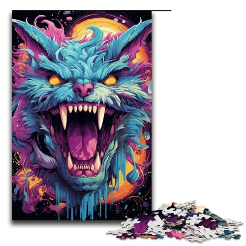 Puzzle mit 1000 Teilen farbenfrohes psychedelisches Monster Puzzle für Erwachsene Holz Familienspiel 75 x 50 cm Puzzle mit 1000 Teilen farbenfrohes psychedelisches Monster Puzzle für Erwachsene Holz Familienspiel 75 x 50 cm von QSYFNBZL