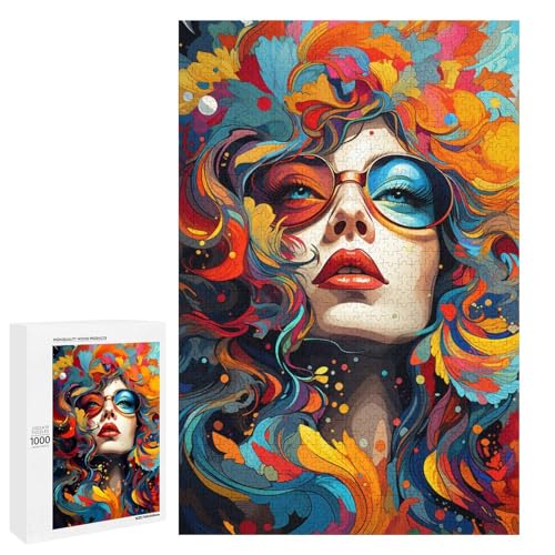 Puzzle mit 1000 Teilen farbenfrohes psychedelisches Schönheitsmädchen für Erwachsene Holzpuzzle Familienspiele 75 x 50 cm Puzzle mit 1000 Teilen farbenfrohes psychedelisches Schönheitsmädchen für Erwachsene Holzpuzzle Familienspiele 75 x 50 cm von QSYFNBZL