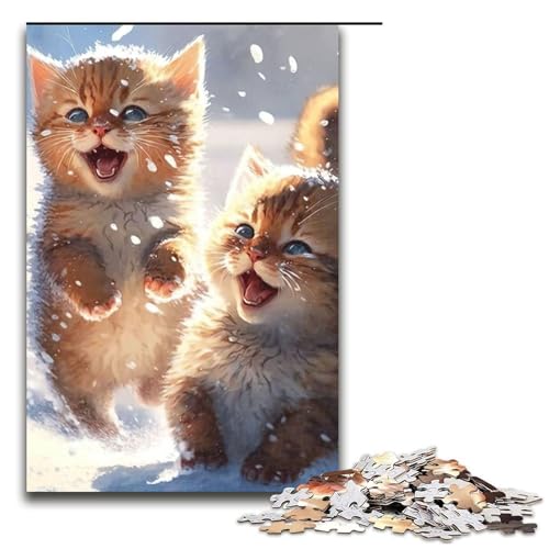 Puzzle mit 1000 Teilen für Erwachsene Babykatzen Spielen im Schnee anspruchsvolles Spiel EIN Kunstwerk geeignet für Teenager ab 14 Jahren 75 x 50 cm Puzzle mit 1000 Teilen für Erwachsene Babykatzen Spielen im Schnee anspruchsvolles Spiel EIN Kunstwerk geeignet für Teenager ab 14 Jahren 75 x 50 cm von QSYFNBZL