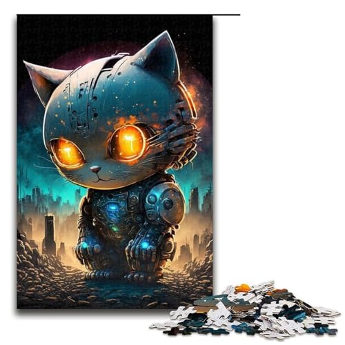 Puzzle mit 1000 Teilen für Erwachsene Weltraum Katzen Puzzle praktisches Spiel einzigartige Heimdekoration und Geschenke 75 x 50 cm von QSYFNBZL