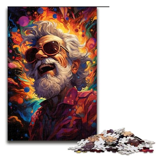 Puzzle mit 1000 Teilen für Erwachsene farbenfroh psychedelisch Spaß für Senioren zum Entspannen intellektuell pädagogisches Spielzeug Geschenkideen 75 x 50 cm von QSYFNBZL