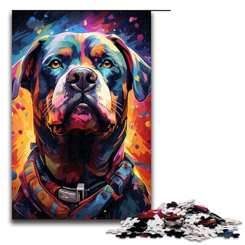 Puzzle mit 1000 Teilen für Erwachsene farbenfroh psychedelisch für Hunde Puzzles Geschenke Geburtstagsgeschenke für Teenager ab 14 Jahren 75 x 50 cm von QSYFNBZL