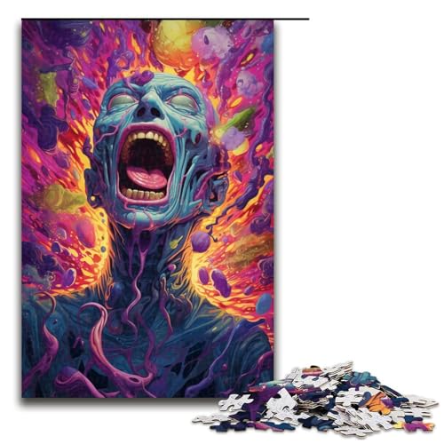 Puzzle mit 1000 Teilen für Erwachsene farbenfrohe psychedelische Totenkopf Kunst Geschenk zum Geburtstag für Teenager ab 14 Jahren 75 x 50 cm Puzzle mit 1000 Teilen für Erwachsene farbenfrohe psychedelische Totenkopf Kunst Geschenk zum Geburtstag für Teenager ab 14 Jahren 75 x 50 cm von QSYFNBZL