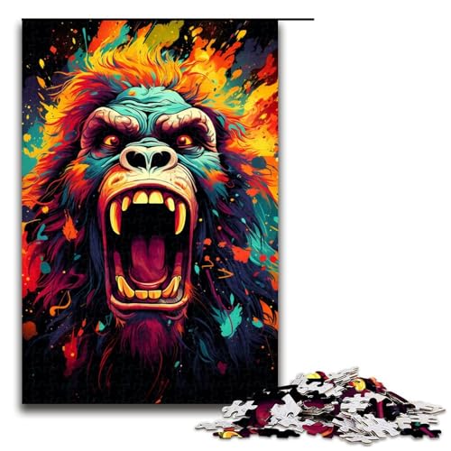 Puzzle mit 1000 Teilen für Erwachsene farbenfrohes künstlerisches Orang Utan Puzzle praktisches Spiel einzigartige Heimdekoration und Geschenke 75 x 50 cm Puzzle mit 1000 Teilen für Erwachsene farbenfrohes künstlerisches Orang Utan Puzzle praktisches Spiel einzigartige Heimdekoration und Geschenke 75 x 50 cm von QSYFNBZL