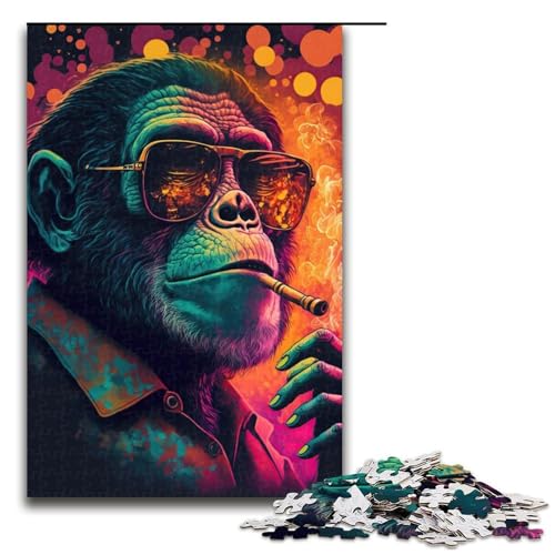 Puzzle mit 1000 Teilen für Erwachsene rauchender AFFE praktisches Spiel einzigartige Heimdekoration und Geschenke 75 x 50 cm Puzzle mit 1000 Teilen für Erwachsene rauchender AFFE praktisches Spiel einzigartige Heimdekoration und Geschenke 75 x 50 cm von QSYFNBZL