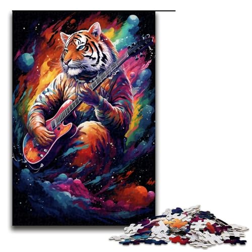 Puzzles für Erwachsene 1000 Teile Der Tiger spielt Gitarre Puzzles Spiel Spielzeug Lustige 1000 PCS von QSYFNBZL
