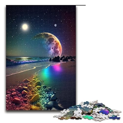 Puzzles für Erwachsene 1000 Teile farbenfrohes kosmisches Strandspielzeug intellektuelles Spiel ganze Familie 1000 PCS von QSYFNBZL