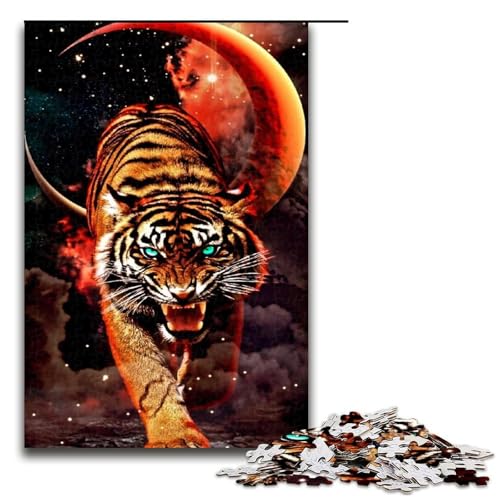 Tiger Puzzle 1000 Teile für Erwachsene als Geschenk geeignet für Jugendliche ab 14 Jahren 75 x 50 cm von QSYFNBZL