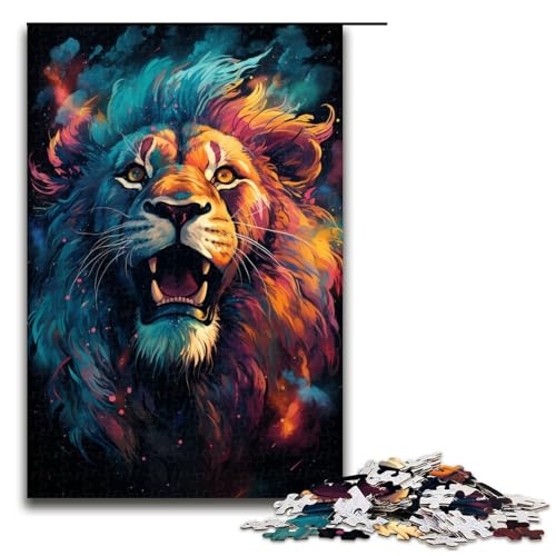 für Erwachsene 1000 Bunte psychedelische Puzzles mit Nebellöwenmotiv für Holzpuzzle 75 x 50 cm für Erwachsene 1000 Bunte psychedelische Puzzles mit Nebellöwenmotiv für Holzpuzzle 75 x 50 cm von QSYFNBZL