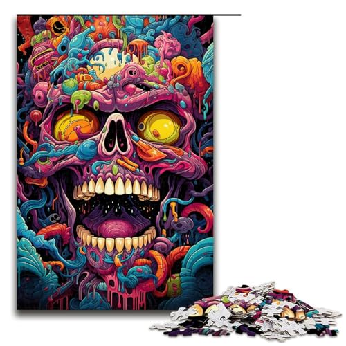 für Erwachsene 1000 Bunte psychedelische Totenkopf Puzzles für Holzpuzzle Weihnachtspuzzle Geschenke 75 x 50 cm für Erwachsene 1000 Bunte psychedelische Totenkopf Puzzles für Holzpuzzle Weihnachtspuzzle Geschenke 75 x 50 cm von QSYFNBZL