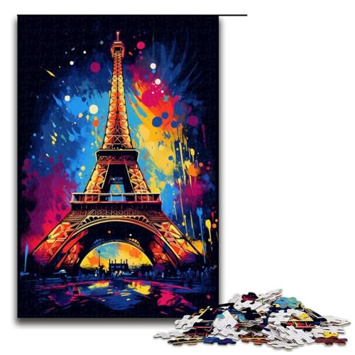 für Erwachsene 1000 Der Eiffelturm ist von Spritzern im Stil umgeben Puzzles für Holzpuzzle Weihnachtspuzzle Geschenke 75x50cm für Erwachsene 1000 Der Eiffelturm ist von Spritzern im Stil umgeben Puzzles für Holzpuzzle Weihnachtspuzzle Geschenke 75x50cm von QSYFNBZL