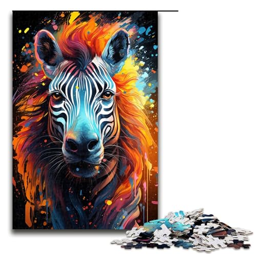 für Erwachsene 1000 Farbgemälde von Zebra Puzzles für Holzpuzzle Weihnachtspuzzle Geschenke 75 x 50 cm von QSYFNBZL