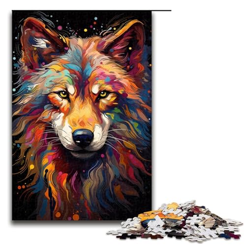 für Erwachsene 1000 Malen Farbe Wolf Puzzles für Holz Puzzle Weihnachtspuzzle Geschenke 75x50cm für Erwachsene 1000 Malen Farbe Wolf Puzzles für Holz Puzzle Weihnachtspuzzle Geschenke 75x50cm von QSYFNBZL