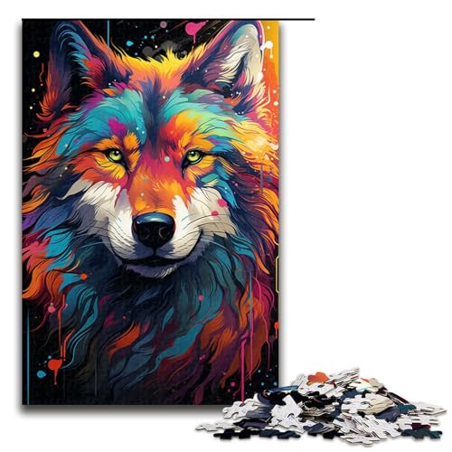 für Erwachsene 1000 Malen Farbe Wolf Puzzles für Holz Puzzle Weihnachtspuzzle Geschenke 75x50cm für Erwachsene 1000 Malen Farbe Wolf Puzzles für Holz Puzzle Weihnachtspuzzle Geschenke 75x50cm von QSYFNBZL