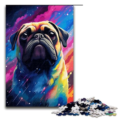 für Erwachsene 1000 Mops im Krater ist von Spritzern umgeben Viele Farbpuzzles für Holzpuzzle Weihnachtspuzzle Geschenke 75 x 50 cm von QSYFNBZL