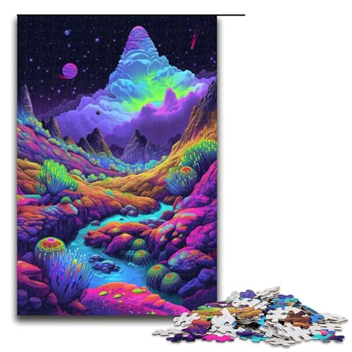 für Erwachsene 1000 Psychedelische Landschaftskunst Puzzles für Holzpuzzle Weihnachtspuzzle Geschenke 75x50cm für Erwachsene 1000 Psychedelische Landschaftskunst Puzzles für Holzpuzzle Weihnachtspuzzle Geschenke 75x50cm von QSYFNBZL