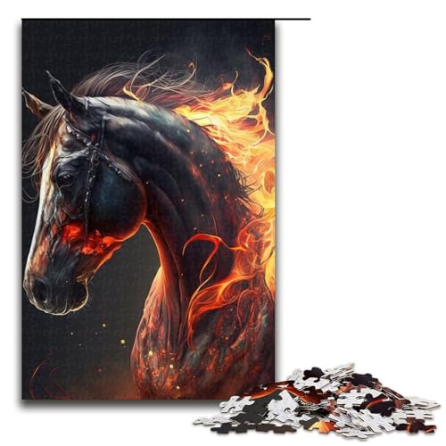 für Erwachsene 1000 Puzzles mit schwarzem Pferd für Holzpuzzle Weihnachtspuzzle Geschenke 75x50cm für Erwachsene 1000 Puzzles mit schwarzem Pferd für Holzpuzzle Weihnachtspuzzle Geschenke 75x50cm von QSYFNBZL