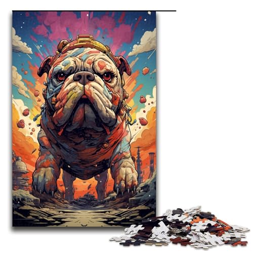 für Erwachsene 1000 Roboter Bulldoggen von SplattersLots Dicke Bunte Puzzles für Holzpuzzle Weihnachtspuzzle Geschenke 75 x 50 cm von QSYFNBZL
