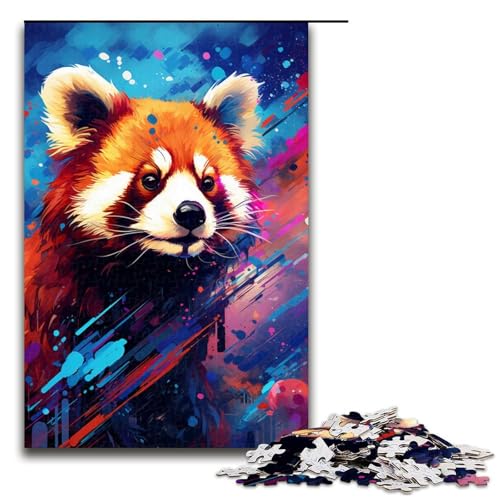 für Erwachsene 1000 Roboter Roter Panda von SplattersLots Dicke farbige Puzzles für Holzpuzzle Weihnachtspuzzle Geschenke 1000 Teile von QSYFNBZL
