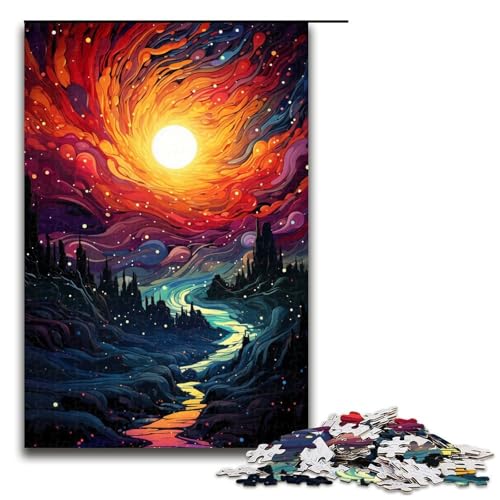 für Erwachsene 1000 Teile Die farbenfrohe Psychedelia von Black Hole Dawn Puzzle für Erwachsene Holzpuzzle schwierig und herausfordernd 75 x 50 cm für Erwachsene 1000 Teile Die farbenfrohe Psychedelia von Black Hole Dawn Puzzle für Erwachsene Holzpuzzle schwierig und herausfordernd 75 x 50 cm von QSYFNBZL