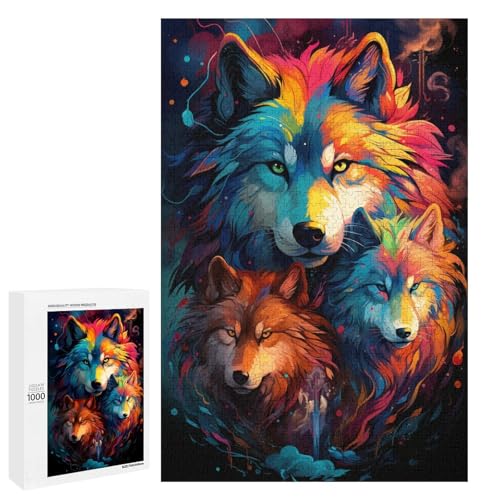für Erwachsene 1000 Teile farbenfrohes Psychedelisches von Smokey Wolf Puzzle für Erwachsene Holzpuzzle schwierig und herausfordernd 75 x 50 cm für Erwachsene 1000 Teile farbenfrohes Psychedelisches von Smokey Wolf Puzzle für Erwachsene Holzpuzzle schwierig und herausfordernd 75 x 50 cm von QSYFNBZL