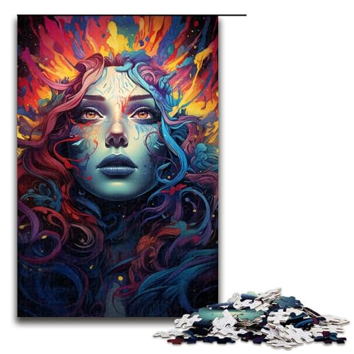 für Erwachsene 1000 farbenfrohe Puzzles mit Psychedelischer Göttin für Holzpuzzle Weihnachtspuzzle Geschenke 75 x 50 cm für Erwachsene 1000 farbenfrohe Puzzles mit Psychedelischer Göttin für Holzpuzzle Weihnachtspuzzle Geschenke 75 x 50 cm von QSYFNBZL
