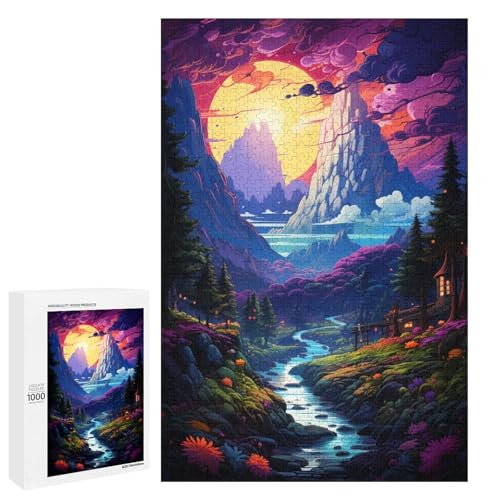 für Erwachsene 1000 farbenfrohe Puzzles mit Psychedelischer Schönheitslandschaft für Holzpuzzle Weihnachtspuzzle Geschenke 75 x 50 cm für Erwachsene 1000 farbenfrohe Puzzles mit Psychedelischer Schönheitslandschaft für Holzpuzzle Weihnachtspuzzle Geschenke 75 x 50 cm von QSYFNBZL
