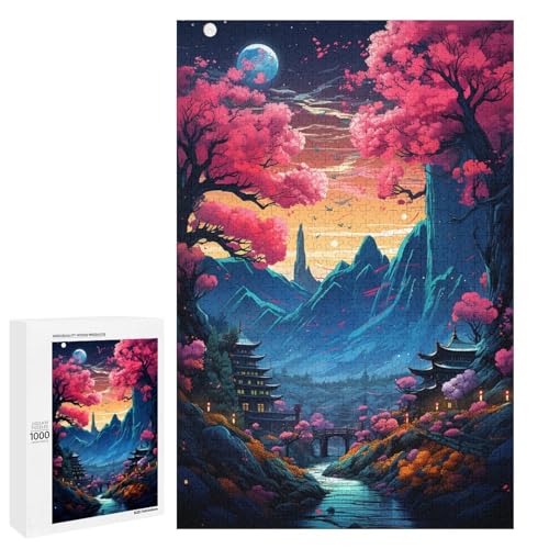 für Erwachsene 1000 farbenfrohe psychedelische Fantasielandschafts Puzzles für Holzpuzzle Weihnachtspuzzle Geschenke 75 x 50 cm für Erwachsene 1000 farbenfrohe psychedelische Fantasielandschafts Puzzles für Holzpuzzle Weihnachtspuzzle Geschenke 75 x 50 cm von QSYFNBZL