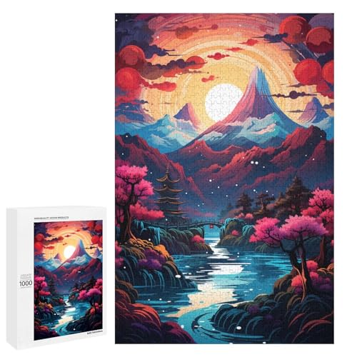 für Erwachsene 1000 farbenfrohe psychedelische Fantasielandschafts Puzzles für Holzpuzzle Weihnachtspuzzle Geschenke 75 x 50 cm für Erwachsene 1000 farbenfrohe psychedelische Fantasielandschafts Puzzles für Holzpuzzle Weihnachtspuzzle Geschenke 75 x 50 cm von QSYFNBZL