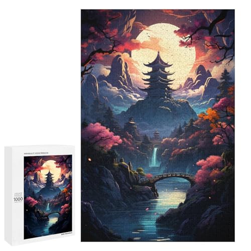 für Erwachsene 1000 farbenfrohe psychedelische Fantasy Anime Landschaftspuzzles für Holzpuzzle Weihnachtspuzzle Geschenke 75 x 50 cm für Erwachsene 1000 farbenfrohe psychedelische Fantasy Anime Landschaftspuzzles für Holzpuzzle Weihnachtspuzzle Geschenke 75 x 50 cm von QSYFNBZL
