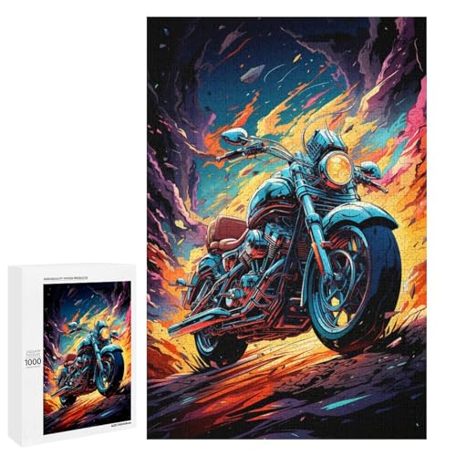 für Erwachsene 1000 farbenfrohe psychedelische Fantasy Motorrad Puzzles für Holzpuzzle Weihnachtspuzzle Geschenke 75 x 50 cm für Erwachsene 1000 farbenfrohe psychedelische Fantasy Motorrad Puzzles für Holzpuzzle Weihnachtspuzzle Geschenke 75 x 50 cm von QSYFNBZL