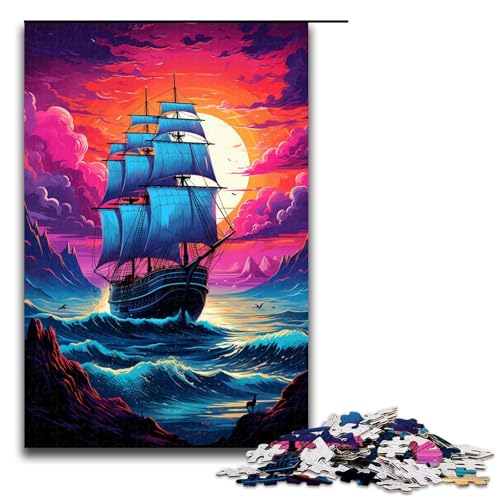 für Erwachsene 1000 farbenfrohe psychedelische Piratenschiff Puzzles für Holzpuzzle Weihnachtspuzzle Geschenke 75 x 50 cm für Erwachsene 1000 farbenfrohe psychedelische Piratenschiff Puzzles für Holzpuzzle Weihnachtspuzzle Geschenke 75 x 50 cm von QSYFNBZL