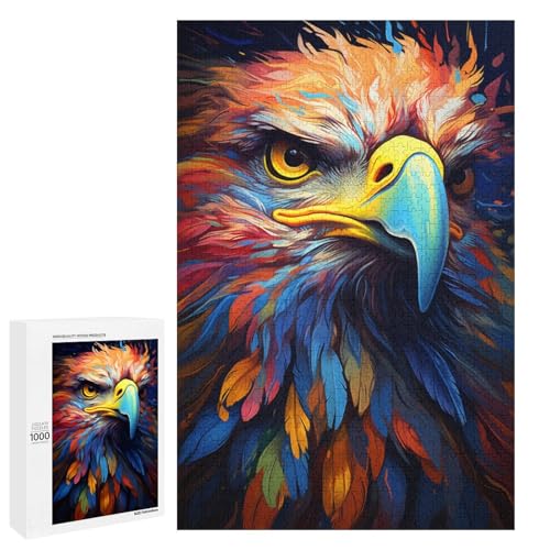 für Erwachsene 1000 farbenfrohe psychedelische Tieradler Puzzles für Holzpuzzle Weihnachtspuzzle Geschenke 75 x 50 cm für Erwachsene 1000 farbenfrohe psychedelische Tieradler Puzzles für Holzpuzzle Weihnachtspuzzle Geschenke 75 x 50 cm von QSYFNBZL