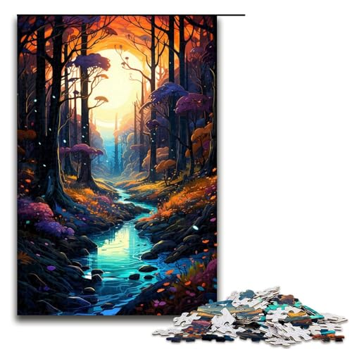 für Erwachsene 1000 farbenfrohe psychedelische Wald Puzzles für Holzpuzzle Weihnachtspuzzle Geschenke 75 x 50 cm für Erwachsene 1000 farbenfrohe psychedelische Wald Puzzles für Holzpuzzle Weihnachtspuzzle Geschenke 75 x 50 cm von QSYFNBZL