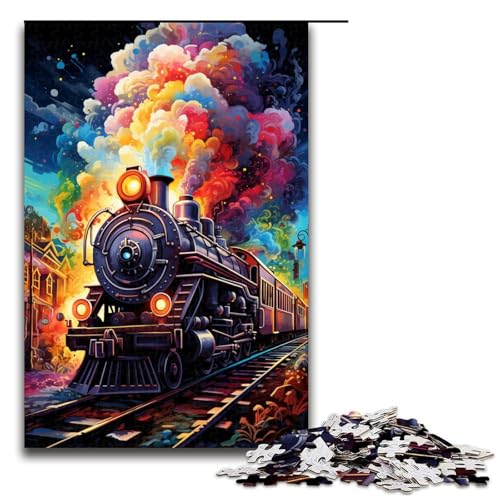 für Erwachsene 1000 farbenfrohe psychedelische Zug Puzzles für Holzpuzzle Weihnachtspuzzle Geschenke 75 x 50 cm für Erwachsene 1000 farbenfrohe psychedelische Zug Puzzles für Holzpuzzle Weihnachtspuzzle Geschenke 75 x 50 cm von QSYFNBZL